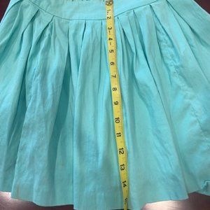 Alice & Olivia teal Pleated Skirt with Beaded Waist